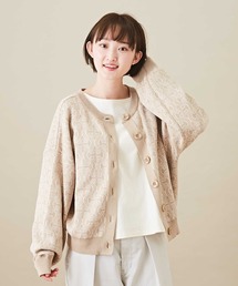 CUBE SUGAR（キューブシュガー）の「WEB限定ジャガードニットダマスク前後着2wayカーディガン（カーディガン/ボレロ）」