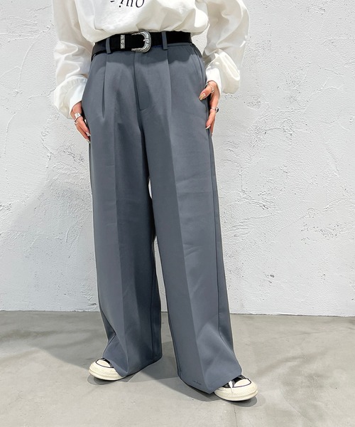 apres jour mignon（アプレジュールミニョン）の「カラーワイドパンツ【ZOZOTOWN限定アイテム】（その他パンツ・レディース・ブルー/ピンク/グリーン/イエロー・X-LARGE/MEDIUM/SMALL）」の3枚目の写真