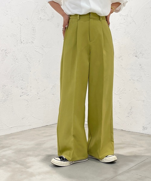 apres jour mignon（アプレジュールミニョン）の「カラーワイドパンツ【ZOZOTOWN限定アイテム】（その他パンツ・レディース・ブルー/ピンク/グリーン/イエロー・X-LARGE/MEDIUM/SMALL）」の5枚目の写真