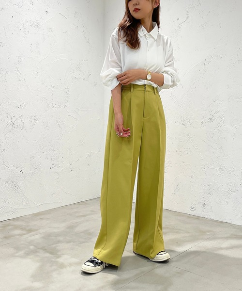 apres jour mignon（アプレジュールミニョン）の「カラーワイドパンツ【ZOZOTOWN限定アイテム】（その他パンツ・レディース・ブルー/ピンク/グリーン/イエロー・X-LARGE/MEDIUM/SMALL）」の9枚目の写真
