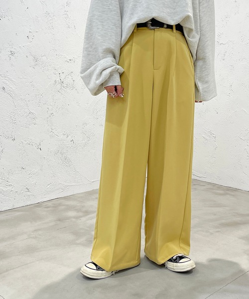 apres jour mignon（アプレジュールミニョン）の「カラーワイドパンツ【ZOZOTOWN限定アイテム】（その他パンツ・レディース・ブルー/ピンク/グリーン/イエロー・X-LARGE/MEDIUM/SMALL）」の18枚目の写真