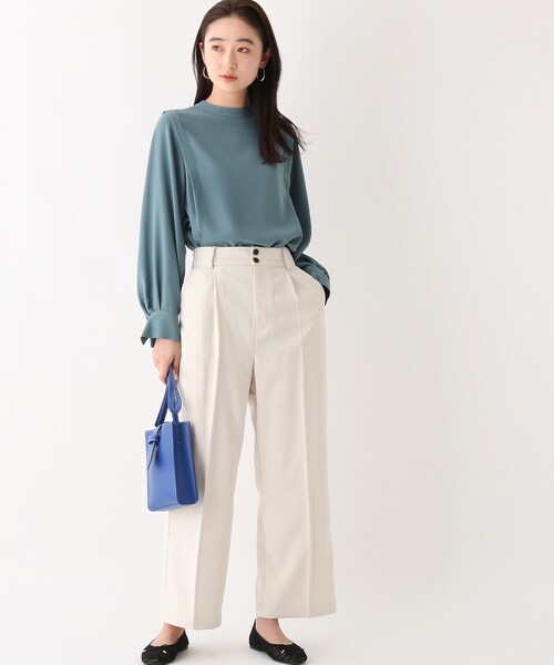 OPAQUE.CLIP(オペークドットクリップ)の「◆ハイネックタックブラウス(シャツ/ブラウス・レディース・ホワイト系その他/オフホワイト/ブラック系/ブルー・40/38/42)」の15枚目の写真