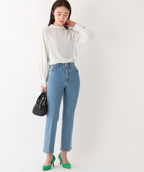 OPAQUE.CLIP(オペークドットクリップ)の「◆ハイネックタックブラウス(シャツ/ブラウス・レディース・ホワイト系その他/オフホワイト/ブラック系/ブルー・40/38/42)」の7枚目の写真