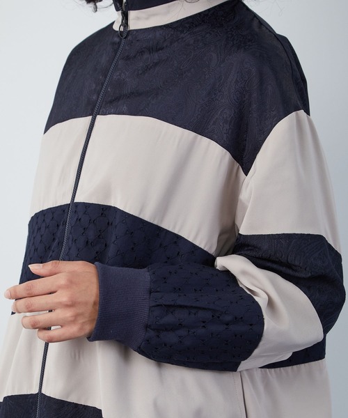 FRAPBOIS（フラボア）の「ボーダージャケット（ブルゾン・レディース・ブラック/ベージュ・2/1）」の10枚目の写真