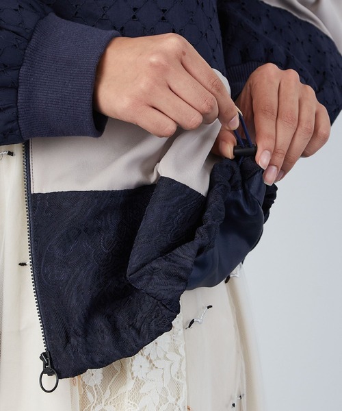 FRAPBOIS（フラボア）の「ボーダージャケット（ブルゾン・レディース・ブラック/ベージュ・2/1）」の14枚目の写真