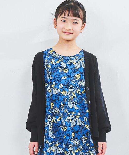 coen（コーエン）の「【coen キッズ/ジュニア】[洗える]サラコVネックニットカーディガン（カーディガン/ボレロ・キッズ・ダークグリーン/ブラック/ライトピンク・150/130/110）」の14枚目の写真