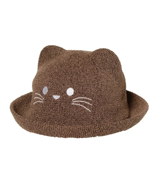 14+（イチヨンプラス）の「ねこちゃんサーモハット（ハット・キッズ・ブラック/ブラウン/オフホワイト・X-SMALL）」の2枚目の写真