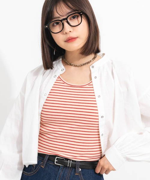 nemne store（ネンネストア）の「前後2wayボーダータンクトップ（タンクトップ・レディース・ブラック/レッド/ピンク/イエロー/ブルー・フリー）」の7枚目の写真