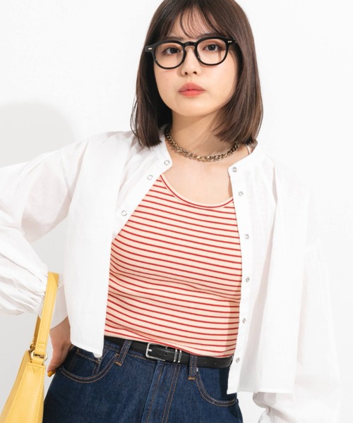 nemne store（ネンネストア）の「前後2wayボーダータンクトップ（タンクトップ・レディース・ブラック/レッド/ピンク/イエロー/ブルー・フリー）」の9枚目の写真