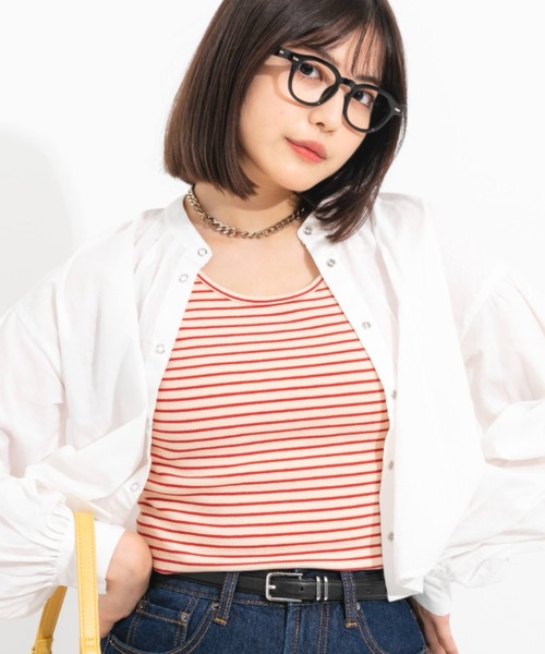 nemne store（ネンネストア）の「前後2wayボーダータンクトップ（タンクトップ・レディース・ブラック/レッド/ピンク/イエロー/ブルー・フリー）」の10枚目の写真