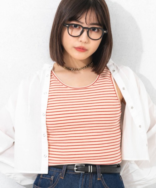 nemne store（ネンネストア）の「前後2wayボーダータンクトップ（タンクトップ・レディース・ブラック/レッド/ピンク/イエロー/ブルー・フリー）」の11枚目の写真