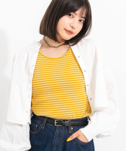 nemne store（ネンネストア）の「前後2wayボーダータンクトップ（タンクトップ・レディース・ブラック/レッド/ピンク/イエロー/ブルー・フリー）」の17枚目の写真