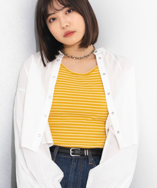 nemne store（ネンネストア）の「前後2wayボーダータンクトップ（タンクトップ・レディース・ブラック/レッド/ピンク/イエロー/ブルー・フリー）」の19枚目の写真