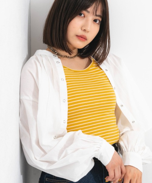 nemne store（ネンネストア）の「前後2wayボーダータンクトップ（タンクトップ・レディース・ブラック/レッド/ピンク/イエロー/ブルー・フリー）」の20枚目の写真