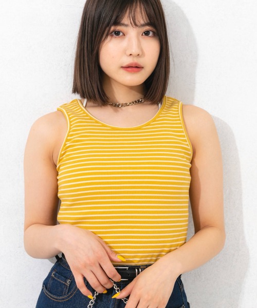 nemne store（ネンネストア）の「前後2wayボーダータンクトップ（タンクトップ・レディース・ブラック/レッド/ピンク/イエロー/ブルー・フリー）」の21枚目の写真