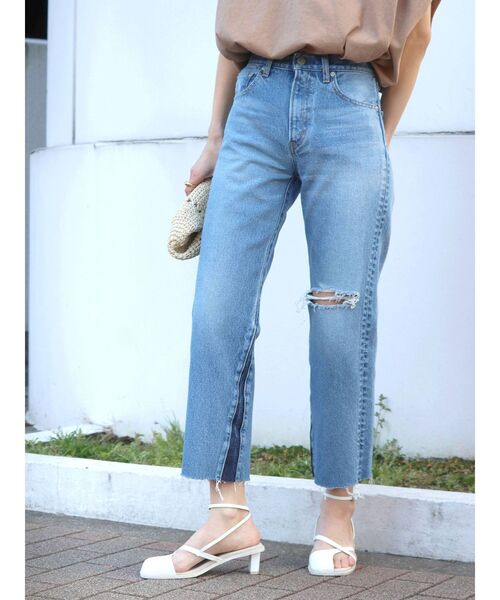 Ungrid（アングリッド）の「カットオフクラッシュデザインデニム（デニムパンツ・レディース・ブルー・24inch/25inch/26inch）」の9枚目の写真