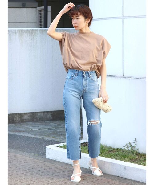 Ungrid（アングリッド）の「カットオフクラッシュデザインデニム（デニムパンツ・レディース・ブルー・24inch/25inch/26inch）」の11枚目の写真