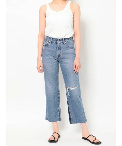 Ungrid（アングリッド）の「カットオフクラッシュデザインデニム（デニムパンツ・レディース・ブルー・24inch/25inch/26inch）」の5枚目の写真