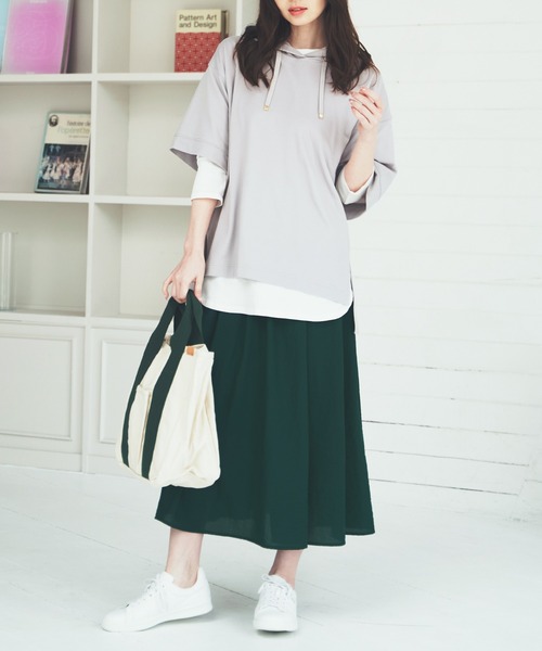 ikka（イッカ）の「【Sサイズ WEB限定】涼やかボリュームスカート（スカート・レディース・ブラック/グレー/オフホワイト/ブルー/グリーン系その他・S/M/L）」の22枚目の写真