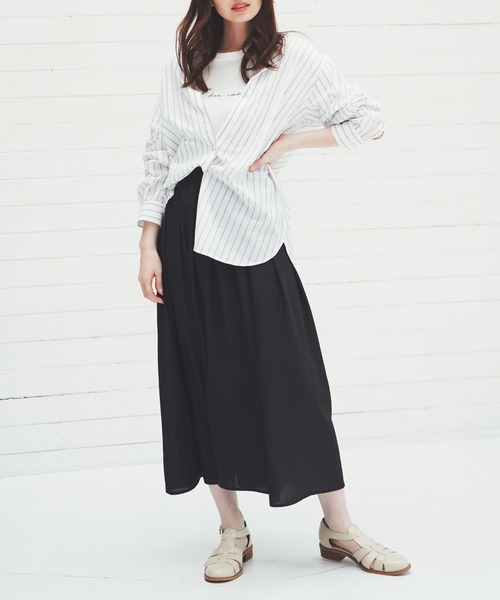 ikka（イッカ）の「【Sサイズ WEB限定】涼やかボリュームスカート（スカート・レディース・ブラック/グレー/オフホワイト/ブルー/グリーン系その他・S/M/L）」の18枚目の写真