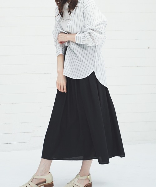ikka（イッカ）の「【Sサイズ WEB限定】涼やかボリュームスカート（スカート・レディース・ブラック/グレー/オフホワイト/ブルー/グリーン系その他・S/M/L）」の19枚目の写真