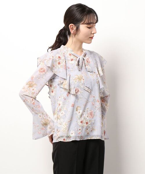 ANDGEEBEE（アンジービー）の「ボウタイブラウス（シャツ/ブラウス・レディース・ホワイト/ラベンダー・MEDIUM）」の13枚目の写真