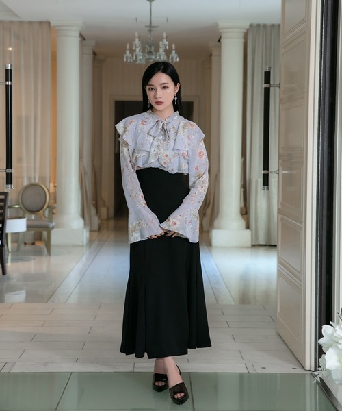 ANDGEEBEE（アンジービー）の「ボウタイブラウス（シャツ/ブラウス・レディース・ホワイト/ラベンダー・MEDIUM）」の5枚目の写真