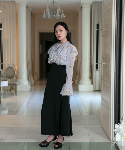 ANDGEEBEE（アンジービー）の「ボウタイブラウス（シャツ/ブラウス・レディース・ホワイト/ラベンダー・MEDIUM）」の4枚目の写真