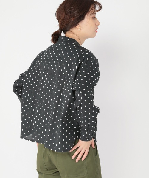 studio CLIP(スタディオクリップ)の「ドットボザムブラウス(シャツ/ブラウス・レディース・オフホワイト/ブラック・FREE)」の3枚目の写真