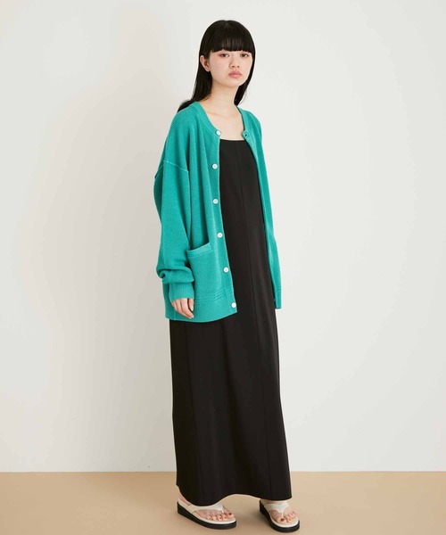 アダムエロペ ドライタッチ ビッグシルエット クルーネック サマーカーディガン エクストラドライタッチ ビッグシルエット クルーネックカーディガン