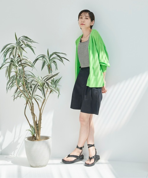 Auntie Rosa Holiday(アンティローザホリデー)の「ボリュームスリーブシアーVカーデ(カーディガン/ボレロ・レディース・グリーン/ピンク/イエロー・FREE)」の13枚目の写真