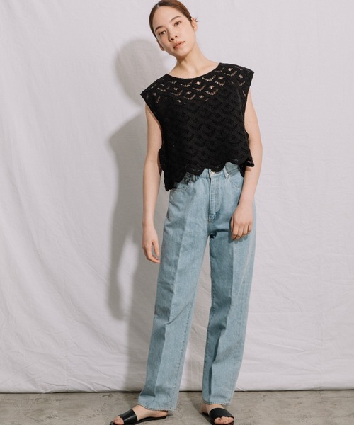 tシャツ コード刺繍キリカエ2wayプルオーバー レディース sakishimatokyo tシャツ フラワー柄 コード刺繍 シアートップス