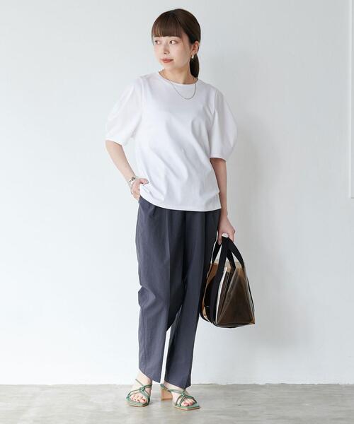 green label relaxing（グリーンレーベルリラクシング）の「【WEB限定】［ XS /H148-155㎝］ボリュームスリーブ カット プルオーバー（Tシャツ/カットソー・レディース・ブラック/オリーブ/ホワイト・XS）」の5枚目の写真