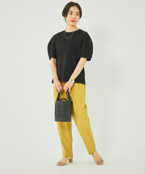 green label relaxing（グリーンレーベルリラクシング）の「【WEB限定】［ XS /H148-155㎝］ボリュームスリーブ カット プルオーバー（Tシャツ/カットソー・レディース・ブラック/オリーブ/ホワイト・XS）」の15枚目の写真