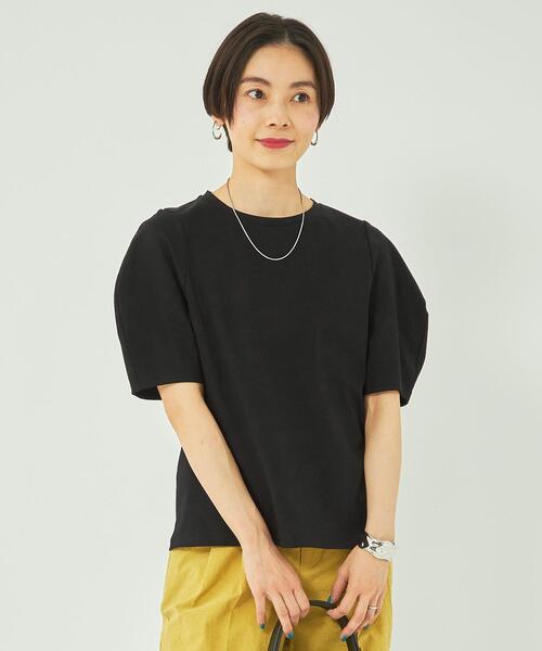 green label relaxing（グリーンレーベルリラクシング）の「【WEB限定】［ XS /H148-155㎝］ボリュームスリーブ カット プルオーバー（Tシャツ/カットソー・レディース・ブラック/オリーブ/ホワイト・XS）」の17枚目の写真
