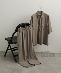 JUNRED | 2ITEM PACK / ナローフライルーズシャツ & ワイドパンツ(セットアップ)