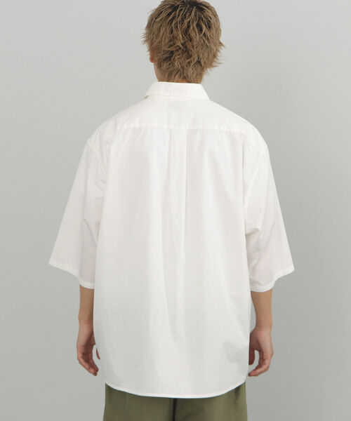 BEAMS HEART（ビームスハート）の「BEAMS HEART / コットン ビッグ ショートスリーブ シャツ（シャツ/ブラウス・メンズ・ホワイト/ブルー・SMALL/MEDIUM/LARGE）」の9枚目の写真