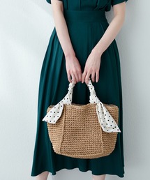 natural couture | リボンスカーフ持ち手トートバッグ(ショルダーバッグ)