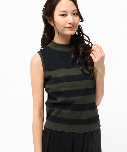 OUTLET(アウトレット)の「【robbem】タートル太ボーダーTOPS(Tシャツ/カットソー・レディース・カーキ・FREE)」の1枚目の写真