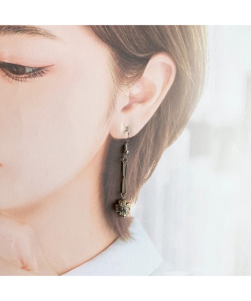 tone(トーン)の「【-lensa-】ヴィンテージパーツでクールなピアス(MA)(ピアス(両耳用)・レディース・シルバー・FREE)」の5枚目の写真
