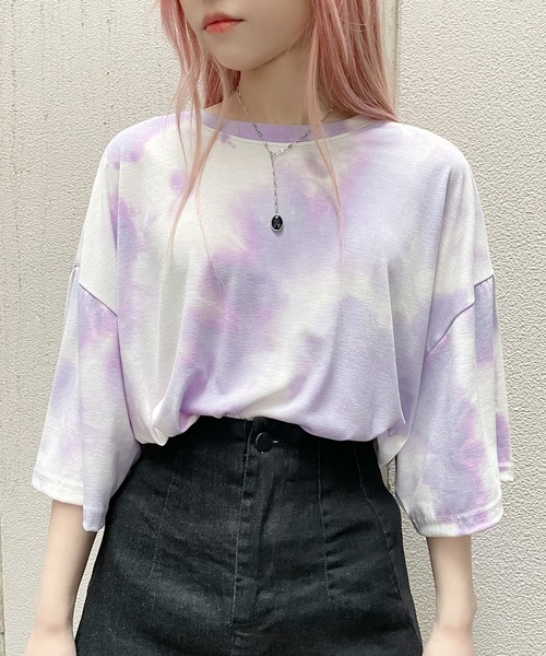 Figments（フィグメンツ）の「タイダイTシャツ（Tシャツ/カットソー・レディース・ブラック/パープル/ブルー・FREE）」の3枚目の写真