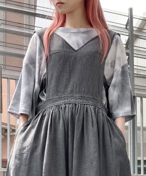 Figments（フィグメンツ）の「タイダイTシャツ（Tシャツ/カットソー・レディース・ブラック/パープル/ブルー・FREE）」の2枚目の写真