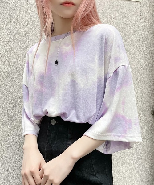 Figments（フィグメンツ）の「タイダイTシャツ（Tシャツ/カットソー・レディース・ブラック/パープル/ブルー・FREE）」の8枚目の写真