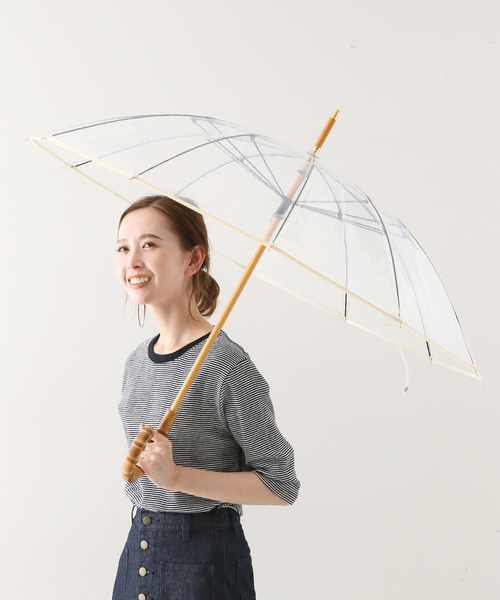 SLOBE IENA(スローブイエナ)の「【TRADITIONAL WEATHERWEAR】BAMBOO CLEAR UMBRELLA《雨傘》(長傘・レディース・ブラウン/グリーン/ホワイト・FREE)」の4枚目の写真