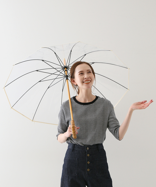 SLOBE IENA(スローブイエナ)の「【TRADITIONAL WEATHERWEAR】BAMBOO CLEAR UMBRELLA《雨傘》(長傘・レディース・ブラウン/グリーン/ホワイト・FREE)」の6枚目の写真