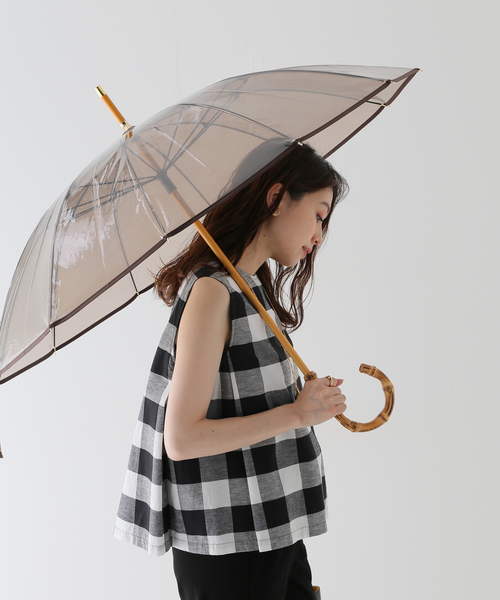 SLOBE IENA(スローブイエナ)の「【TRADITIONAL WEATHERWEAR】BAMBOO CLEAR UMBRELLA《雨傘》(長傘・レディース・ブラウン/グリーン/ホワイト・FREE)」の8枚目の写真