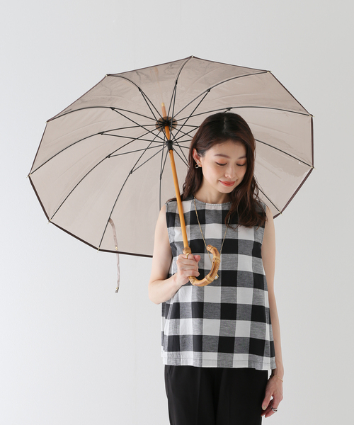 SLOBE IENA(スローブイエナ)の「【TRADITIONAL WEATHERWEAR】BAMBOO CLEAR UMBRELLA《雨傘》(長傘・レディース・ブラウン/グリーン/ホワイト・FREE)」の21枚目の写真