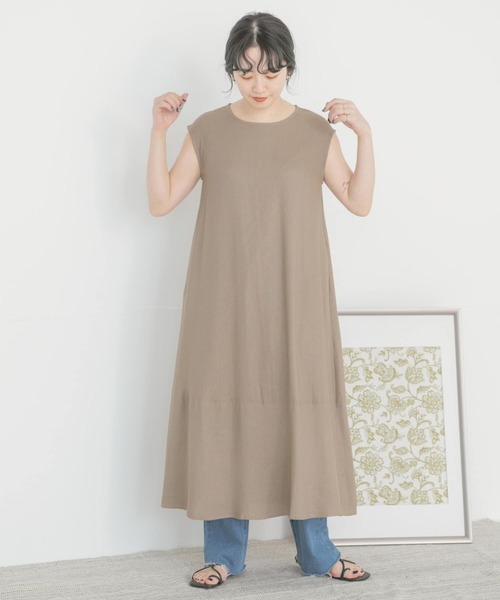 ITEMS URBANRESEARCH(アイテムズ アーバンリサーチ)の「リネンレーヨンフレンチワンピース(ワンピース・レディース・ブラック/グリーン/モカ・FREE)」の14枚目の写真