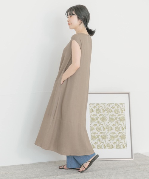 ITEMS URBANRESEARCH(アイテムズ アーバンリサーチ)の「リネンレーヨンフレンチワンピース(ワンピース・レディース・ブラック/グリーン/モカ・FREE)」の17枚目の写真