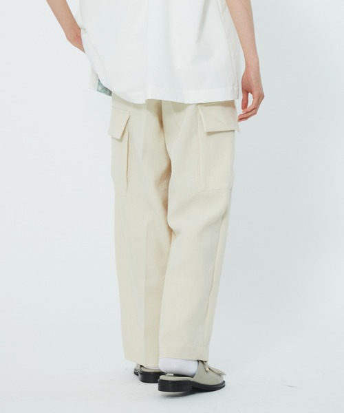 UNITED TOKYO（ユナイテッドトウキョウ）の「リネンキャンバスカーゴワイドパンツ（カーゴパンツ・メンズ・ブラック/グリーン/アイボリー・1/2/3）」の12枚目の写真